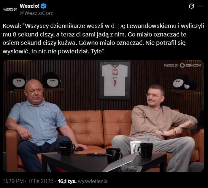 Kowal OSTRO PODSUMOWUJE dziennikarzy w kwestii 8 sekund Lewego xD